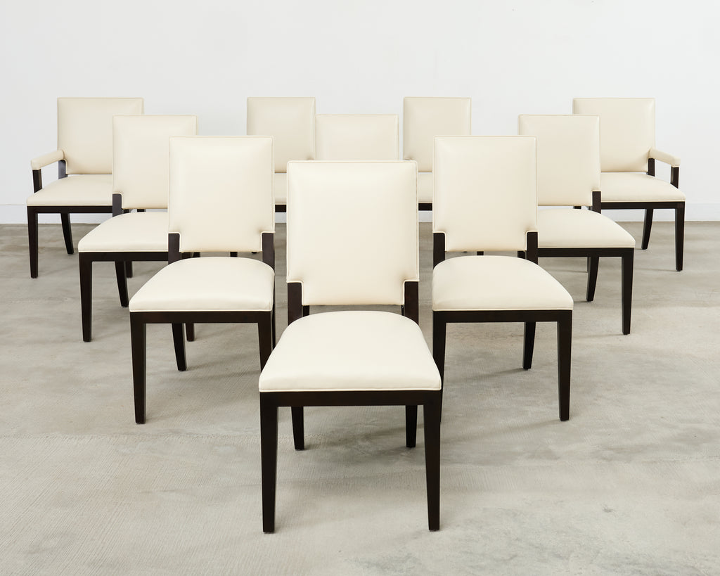 Set of Ten Kreiss Vegan Leather Sutton Dining Chairs