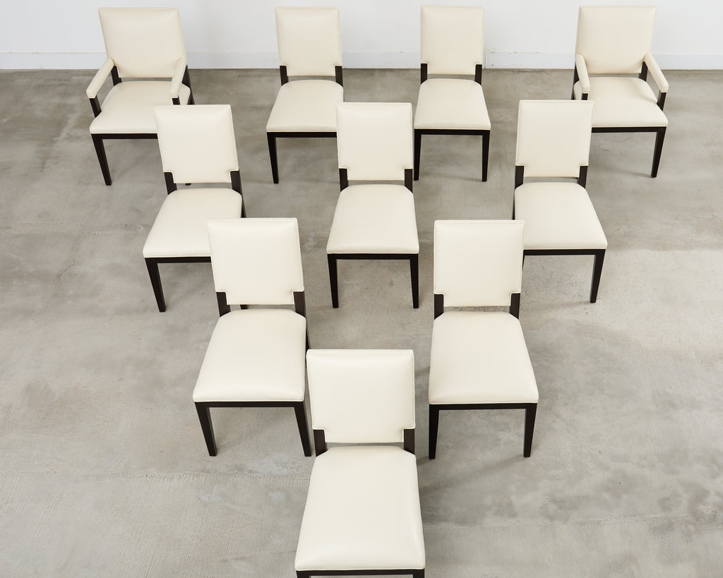 Set of Ten Kreiss Vegan Leather Sutton Dining Chairs