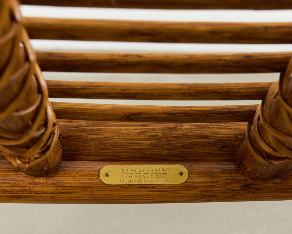 Set of Ten McGuire Rattan X-Back Dining Chairs