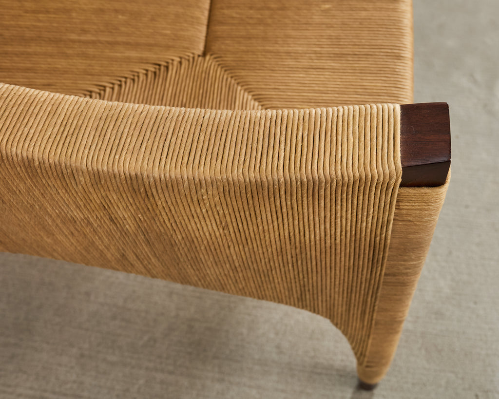 Set of Ten Bill Sofield McGuire Danish Cord Cocoon Dining Chairs