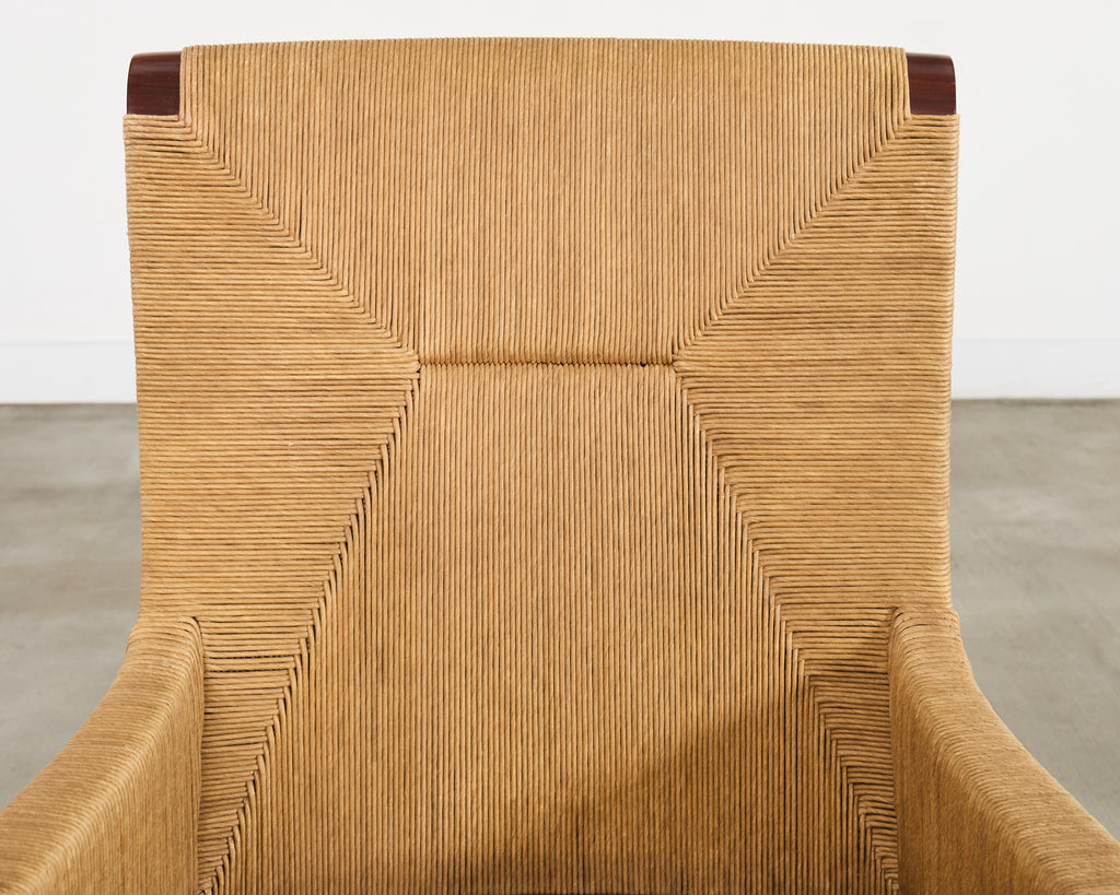 Set of Ten Bill Sofield McGuire Danish Cord Cocoon Dining Chairs