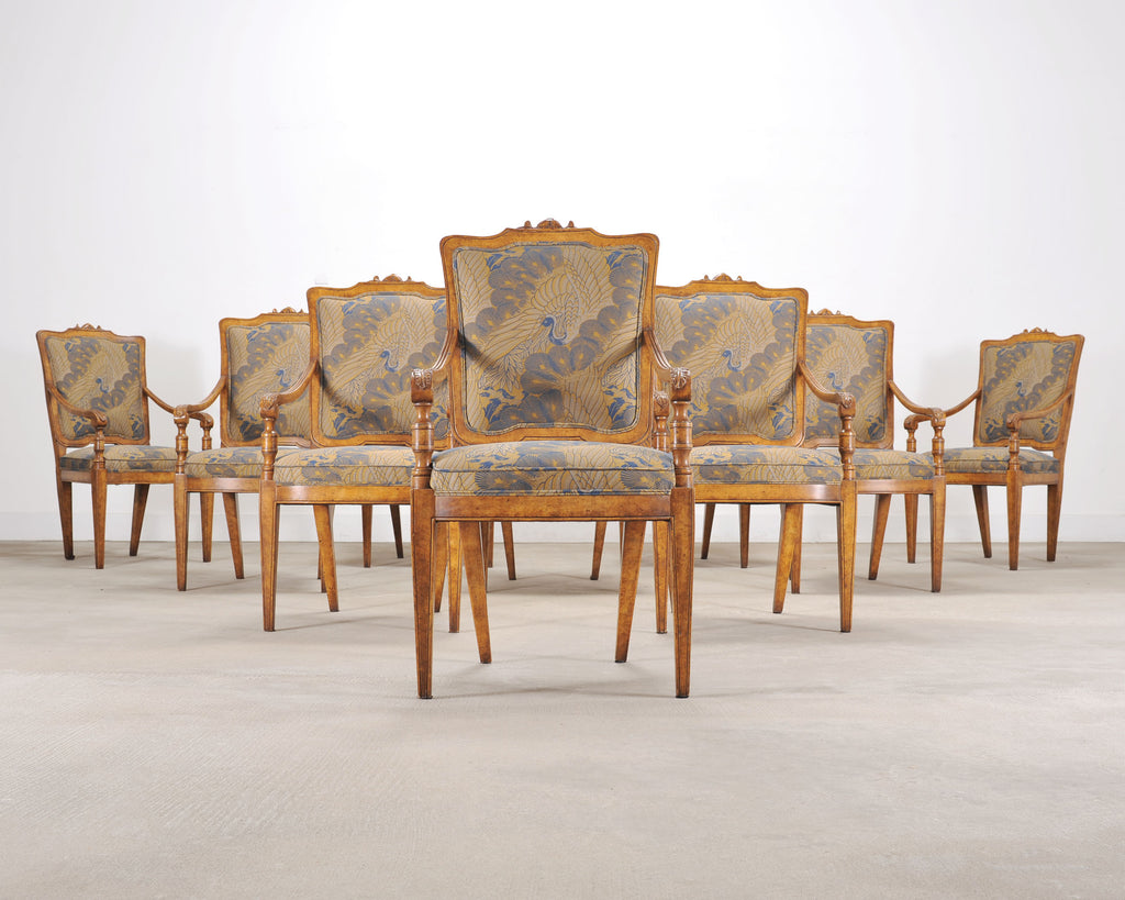 Set of Ten Minton-Spidell Rizzoli Regency Style Dining Armchairs