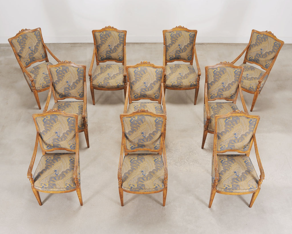Set of Ten Minton-Spidell Rizzoli Regency Style Dining Armchairs