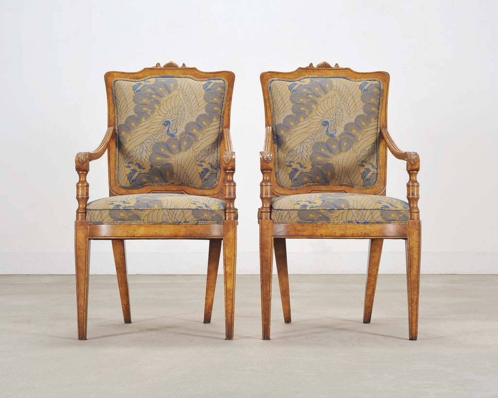 Set of Ten Minton-Spidell Rizzoli Regency Style Dining Armchairs