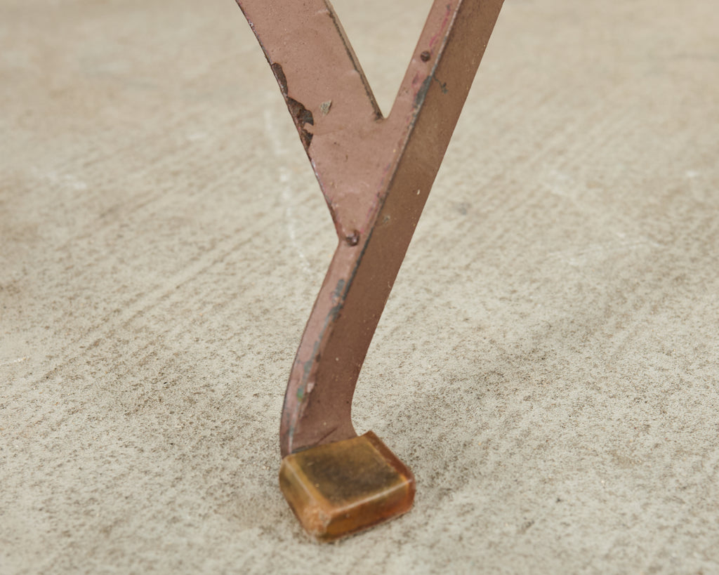 Set of Ten French Folding Iron Bistro Dining Chairs