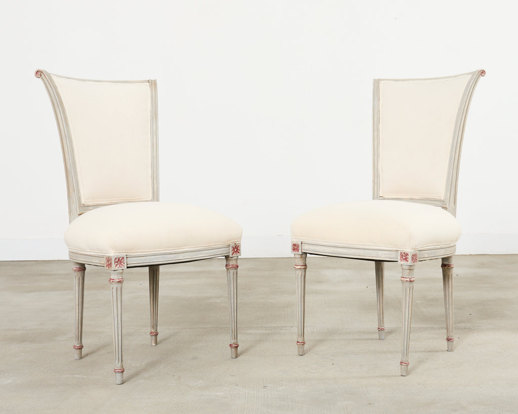 Set of Twelve Louis XVI Gustavian Style Painted Dining Chairs