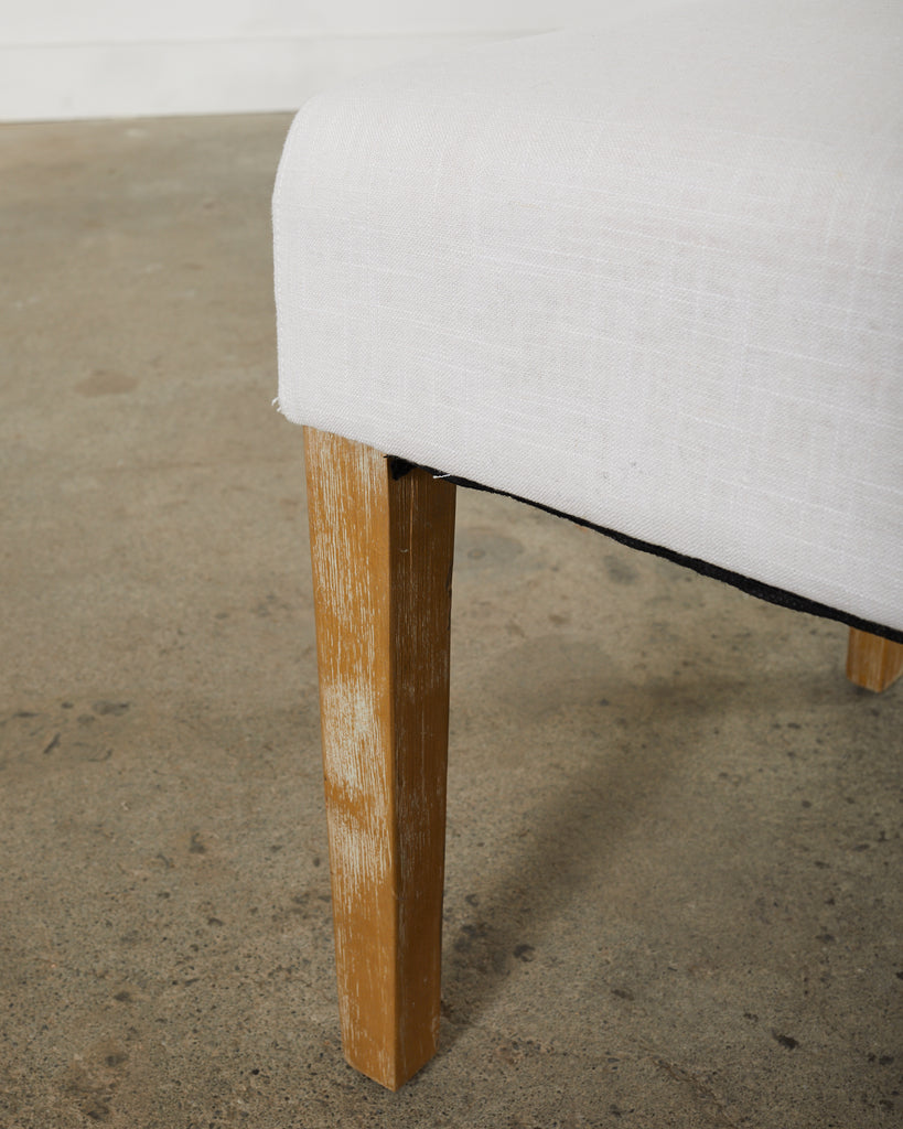 Set of Fourteen Tufted Scroll Back Dining Chairs