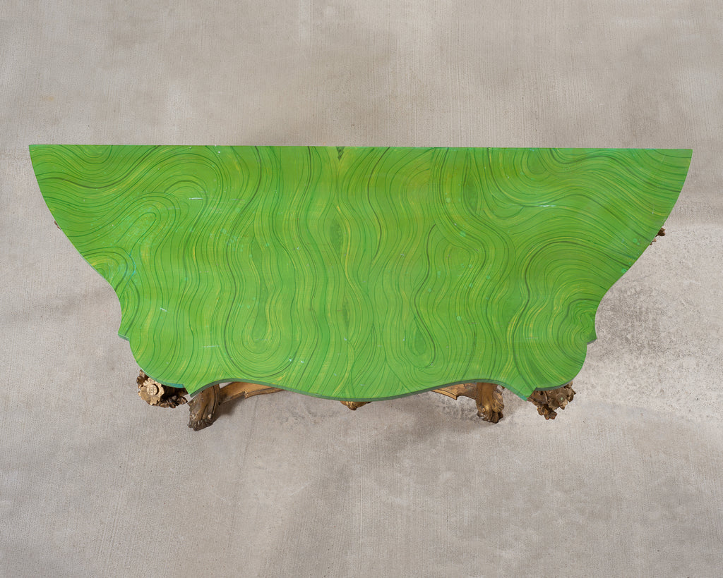 18th Century Italian Rococo Carved Giltwood Console Table