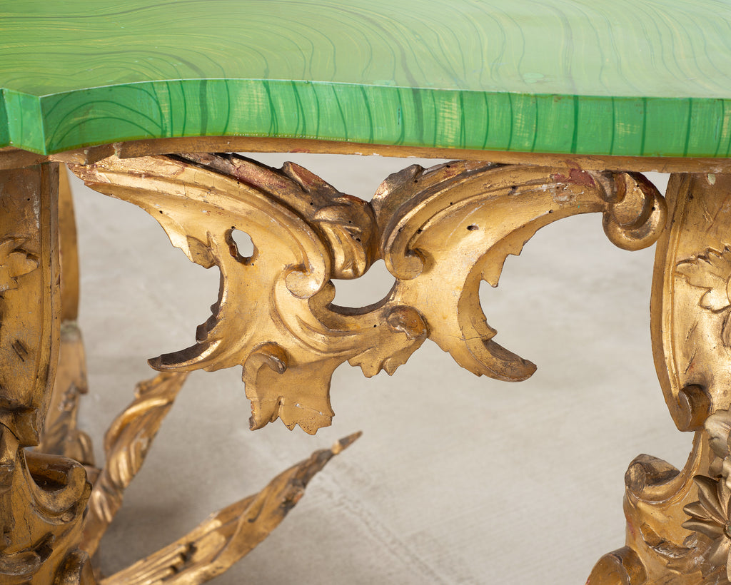 18th Century Italian Rococo Carved Giltwood Console Table
