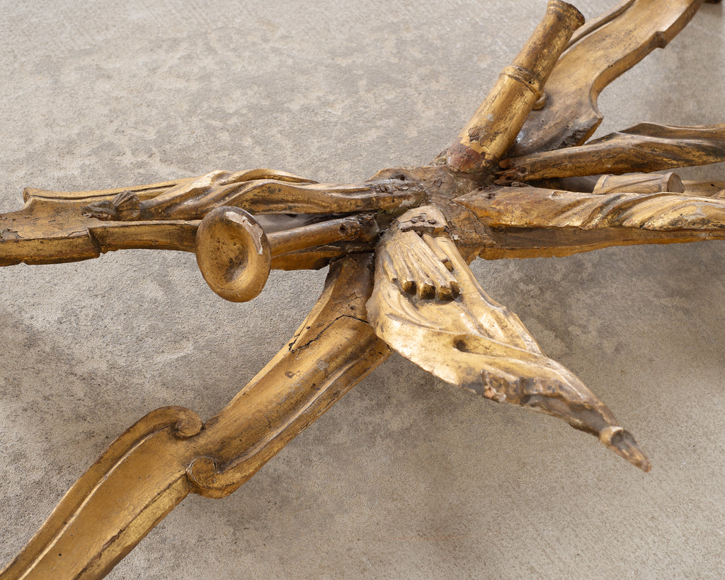18th Century Italian Rococo Carved Giltwood Console Table