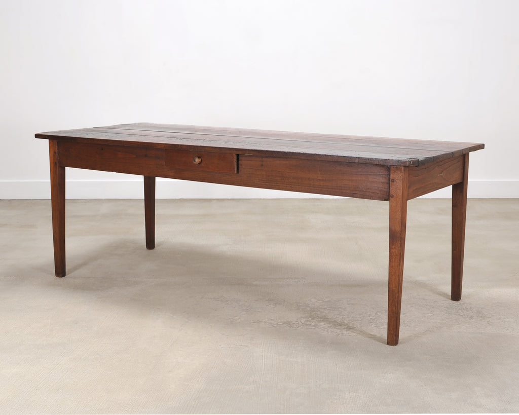 19th Century Country French Provincial Chestnut Farmhouse Table