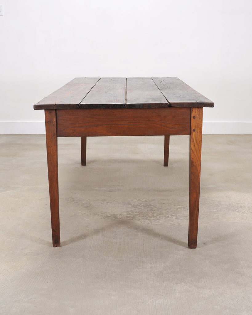 19th Century Country French Provincial Chestnut Farmhouse Table