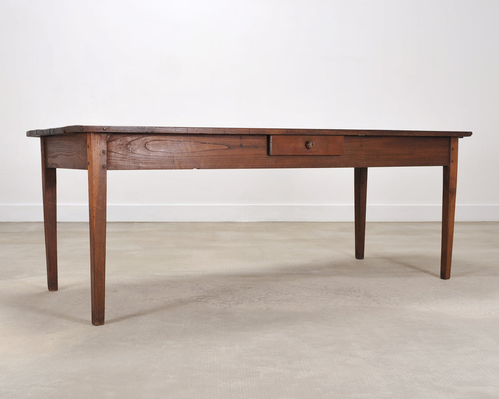 19th Century Country French Provincial Chestnut Farmhouse Table