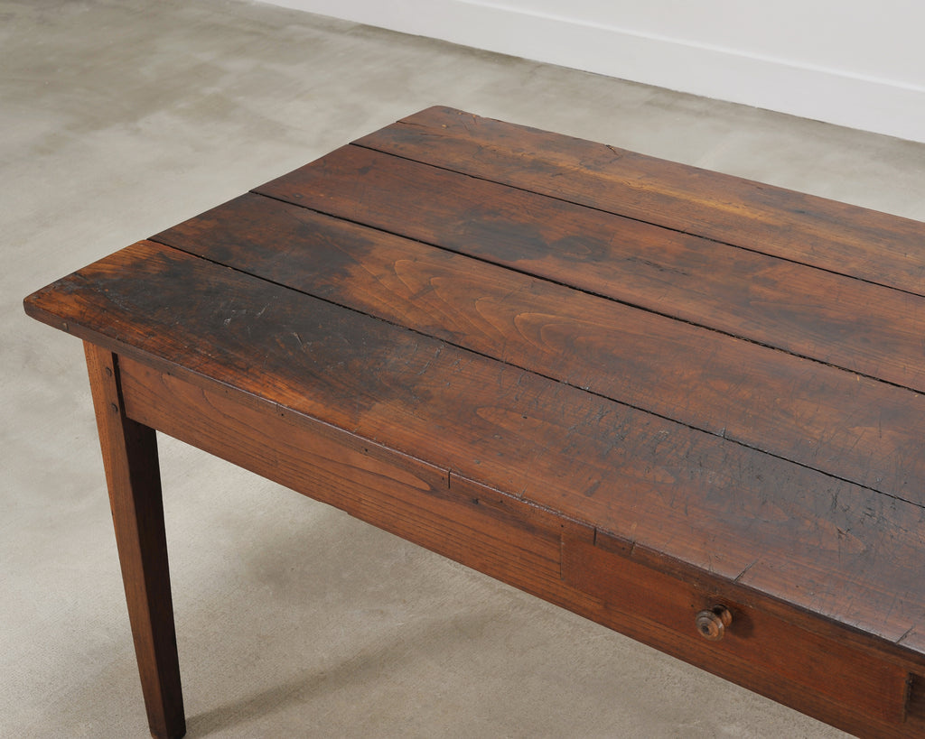 19th Century Country French Provincial Chestnut Farmhouse Table