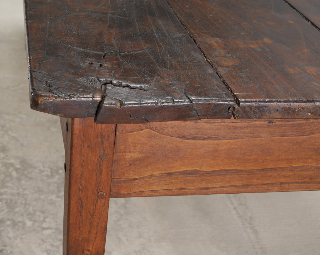 19th Century Country French Provincial Chestnut Farmhouse Table