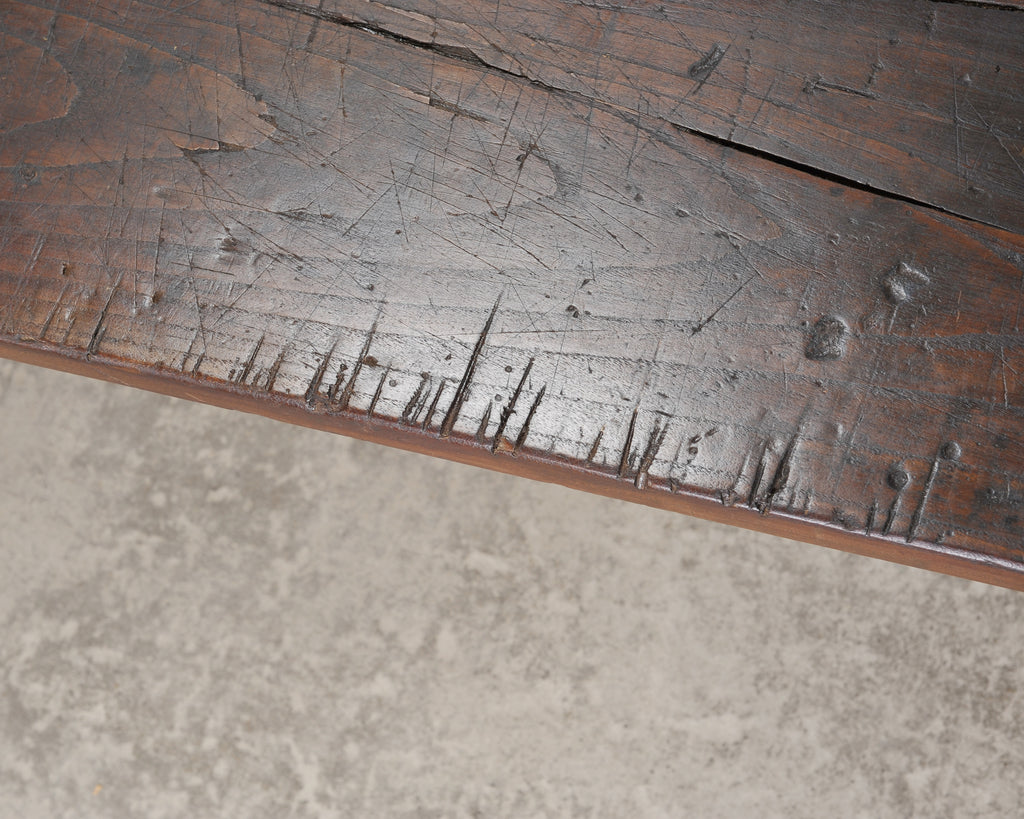 19th Century Country French Provincial Chestnut Farmhouse Table