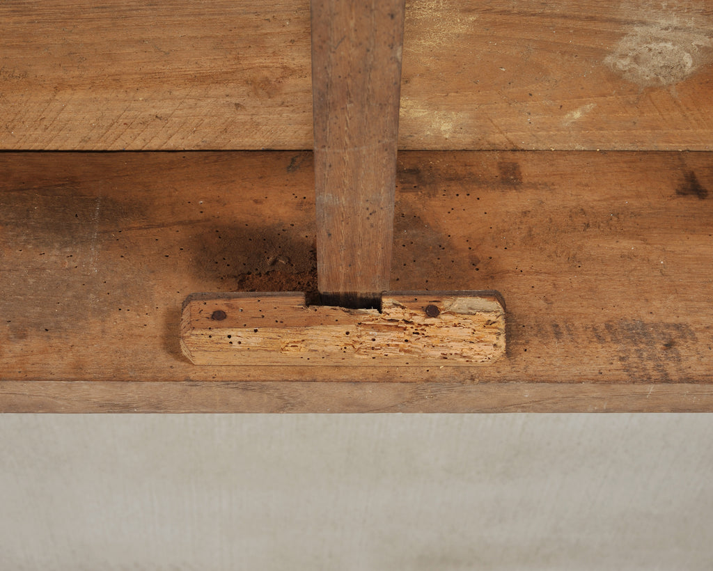 19th Century Country French Provincial Chestnut Farmhouse Table