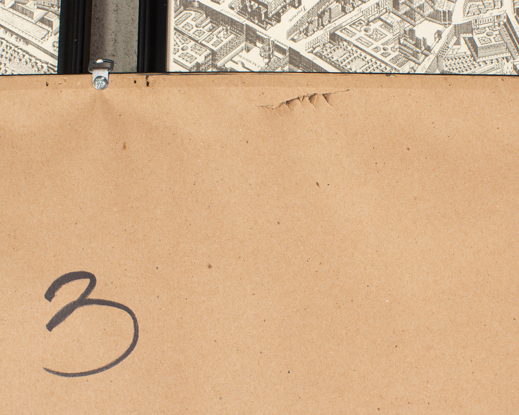 Framed Map of Paris After Michel-Étienne Turgot 1739 20 Panels