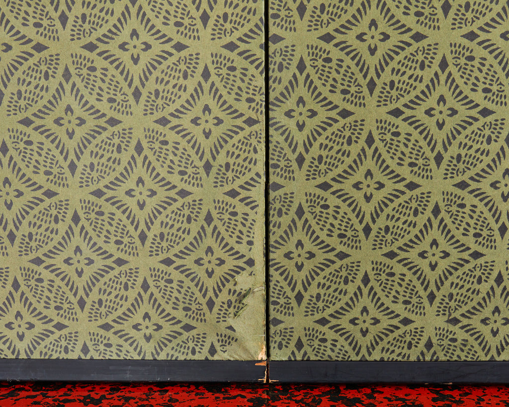 Japanese Meiji Two-Panel Screen Chinese Country Winter Landscape