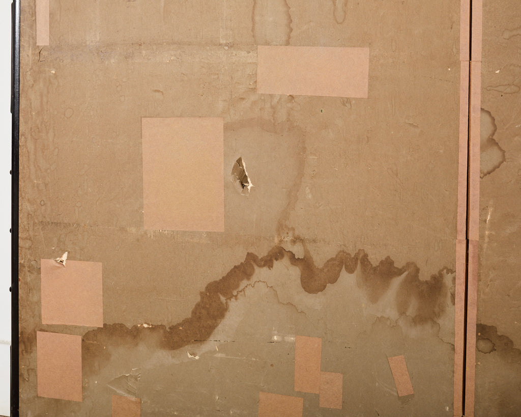 Japanese Taisho Two Panel Screen Bamboo Butterfly Landscape