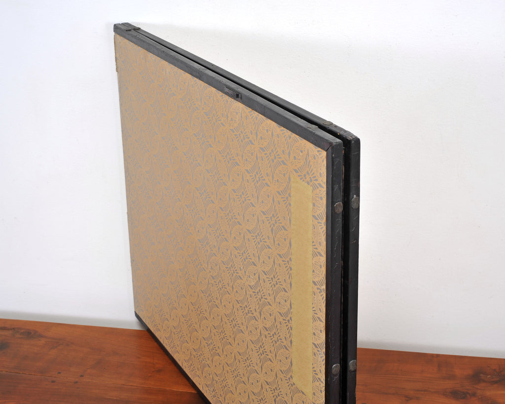 Japanese Edo Two-Panel Gilt Screen Birds Chrysanthemums 6 Ft