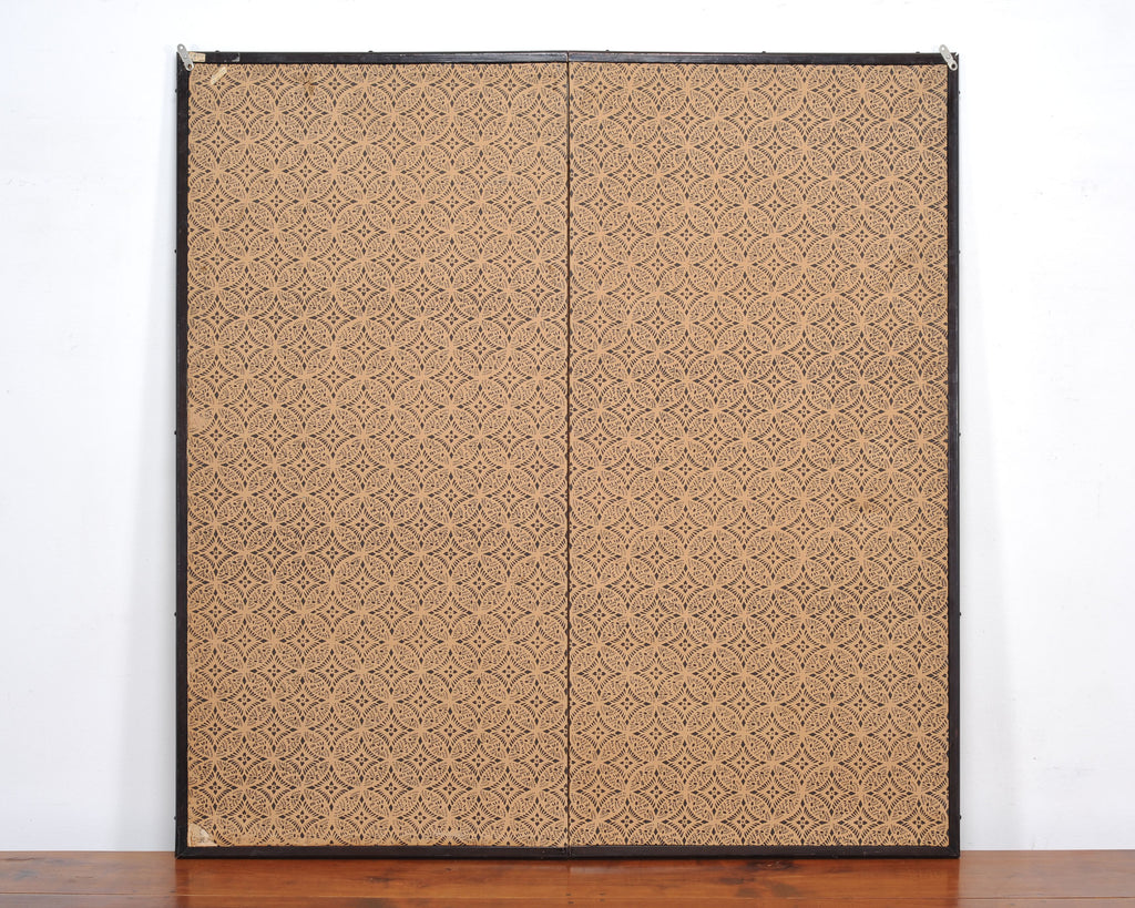 18th C. Japanese Edo Two-Panel Screen Pheasants Floral Landscape