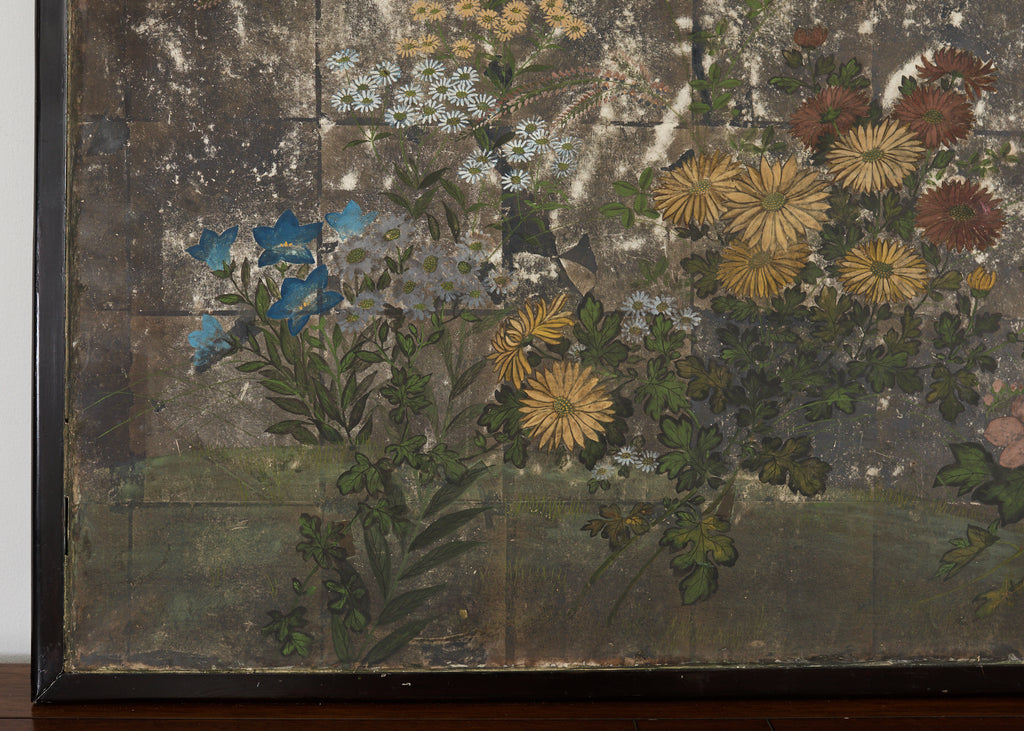Japanese Meiji Two Panel Screen Flowering Autumn Plants