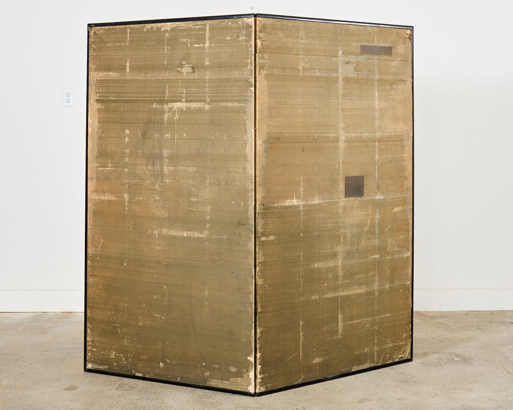 Japanese Taisho Two Panel Screen Rooster and Hen by Kocho