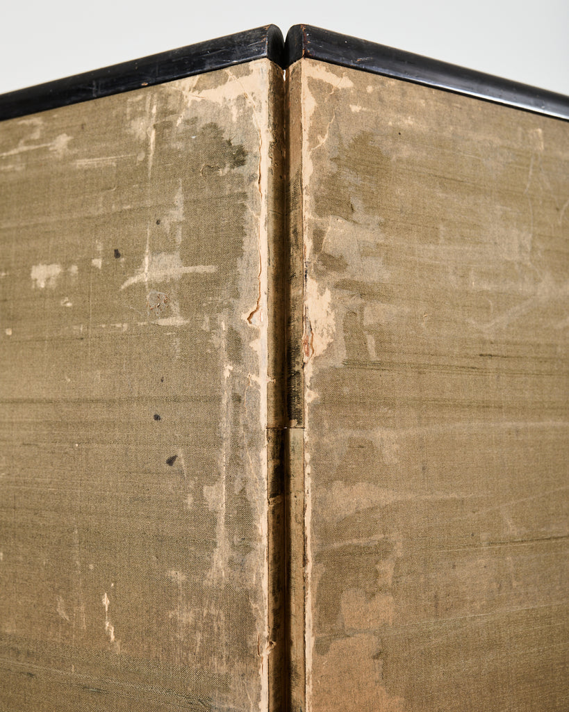 Japanese Taisho Two Panel Screen Rooster and Hen by Kocho