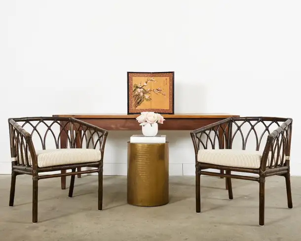 Asian Two Panel Table Screen Flowering Prunu with Songbird