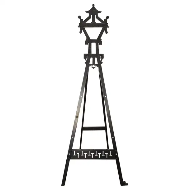 English Chinoiserie Style Ebonized Pagoda Artists Easel