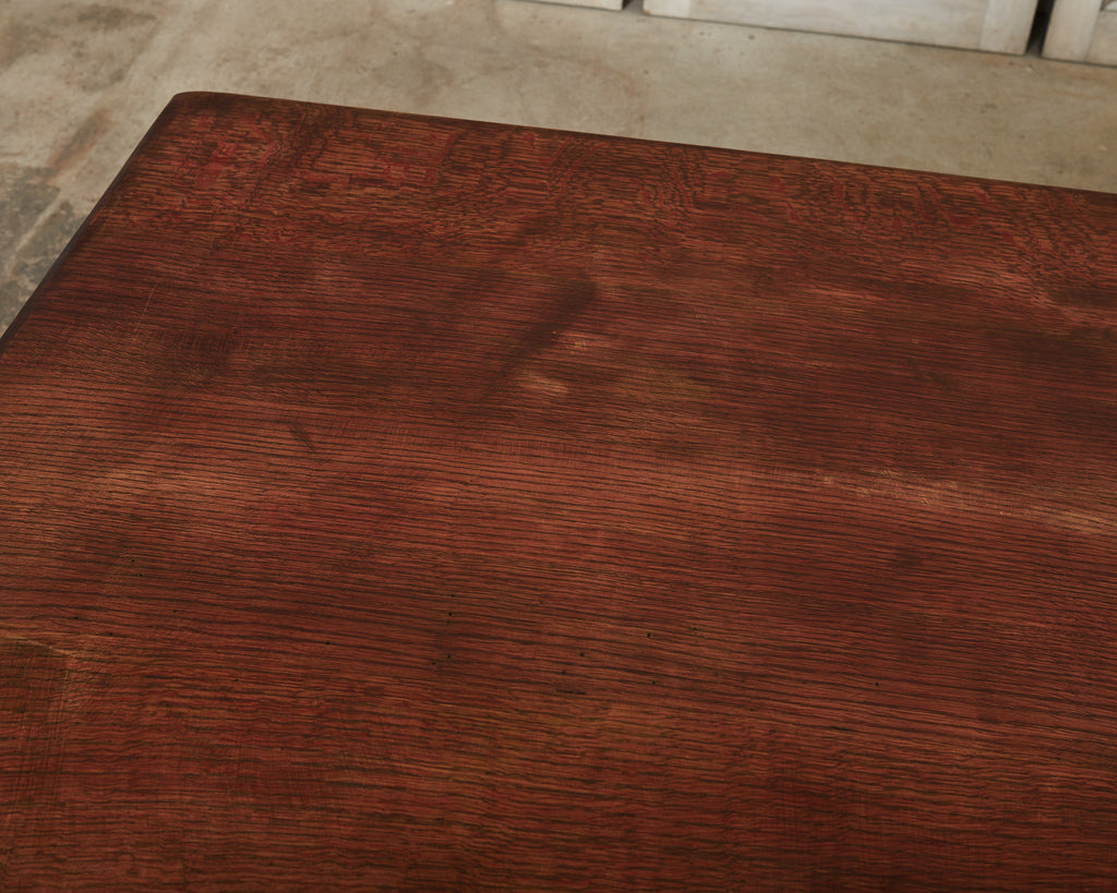 Monumental Country French Provincial Oak Farmhouse Trestle Dining Table