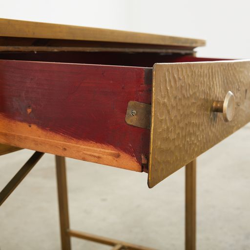 Vienna Secessionist Bronzed Metal Writing Table or Desk