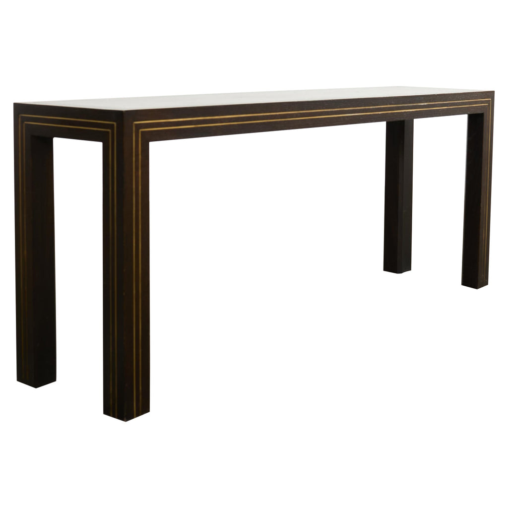 Brass Inlay Parsons Console Table by John Richardson