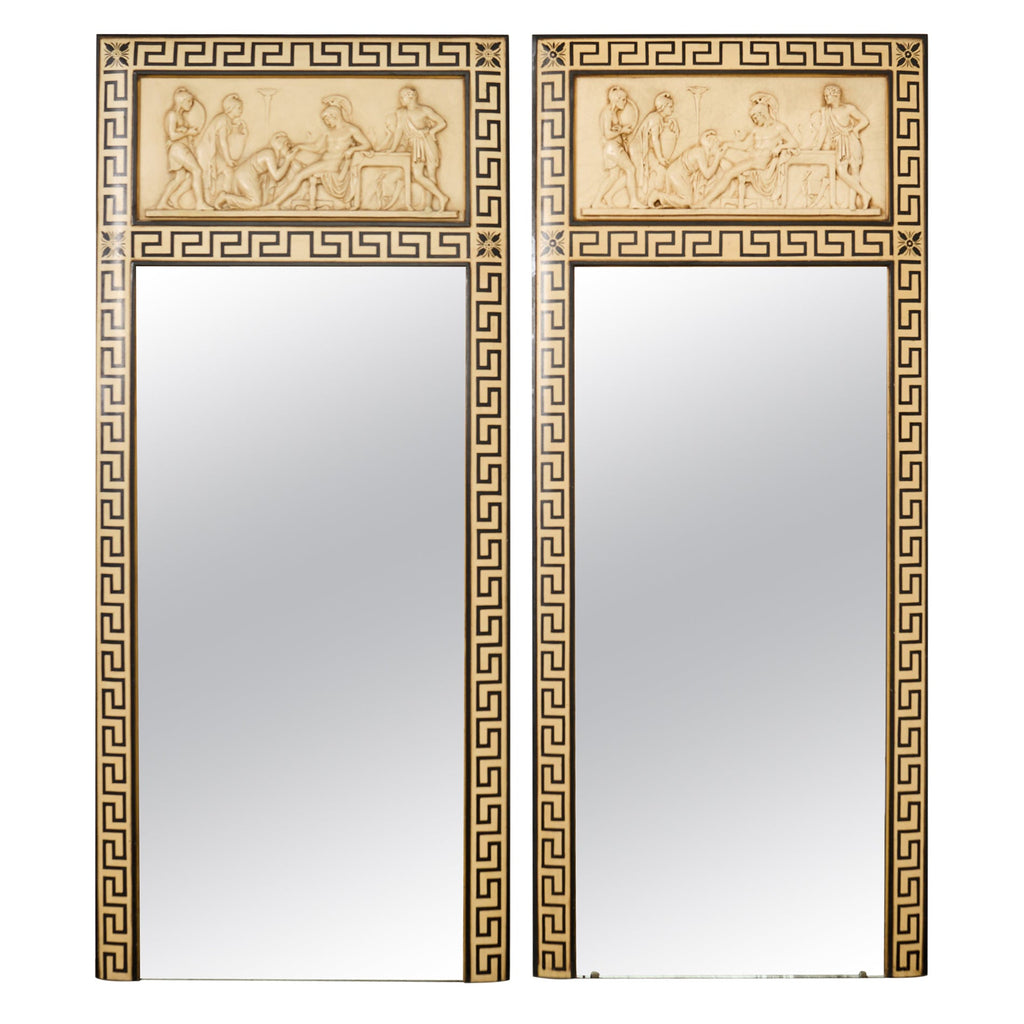 Pair Neoclassical Greco-Roman Style Pier Console Mirrors