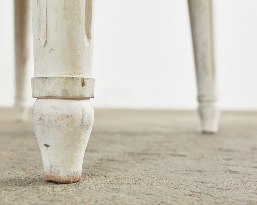 Set of Four Louis XVI Gustavian Style Painted Dining Armchairs