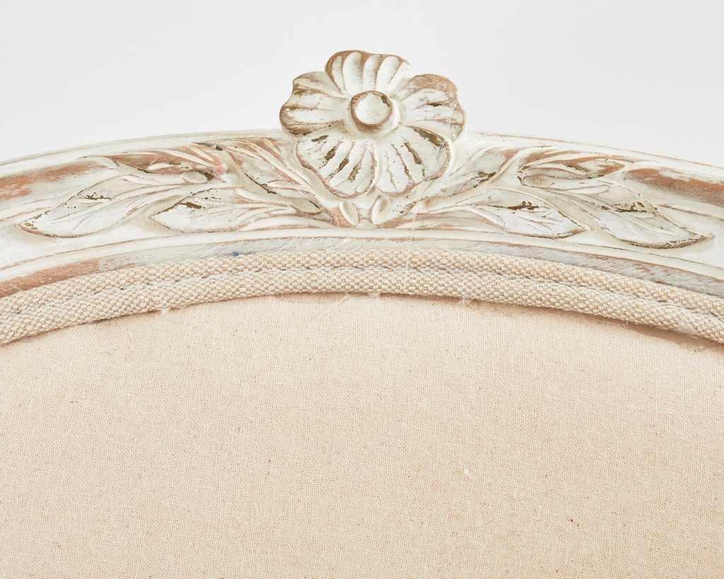 Set of Four Louis XVI Gustavian Style Painted Dining Armchairs