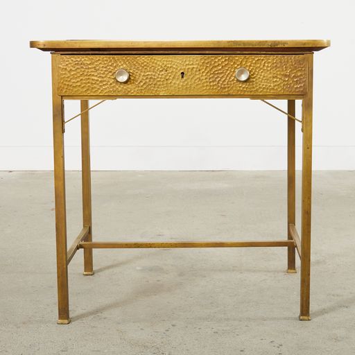 Vienna Secessionist Bronzed Metal Writing Table or Desk