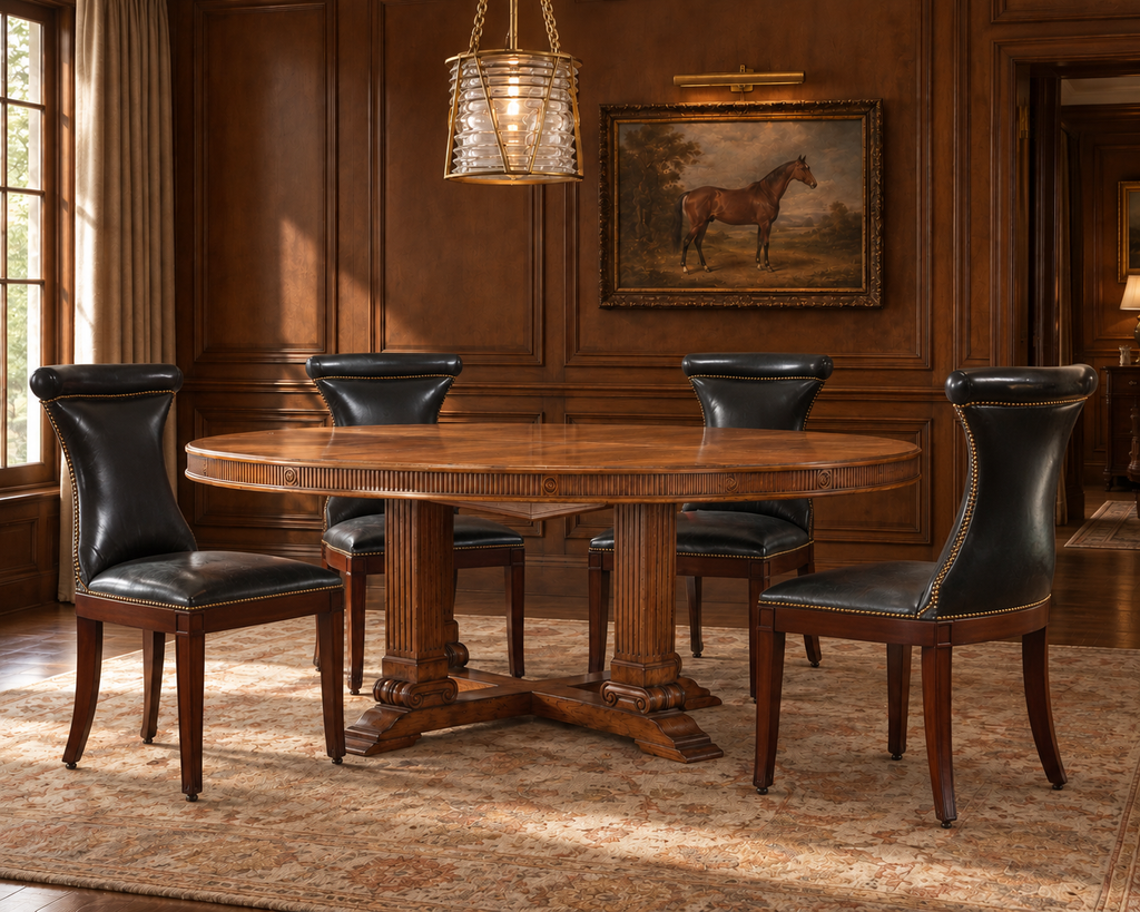 Set of Four Ralph Lauren Highgate Leather Dining Chairs