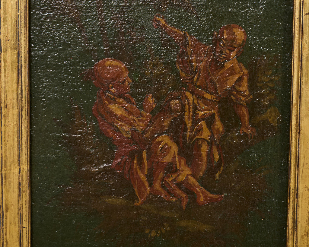 Set Four Chinoiserie Revival Style Framed Painted Panels