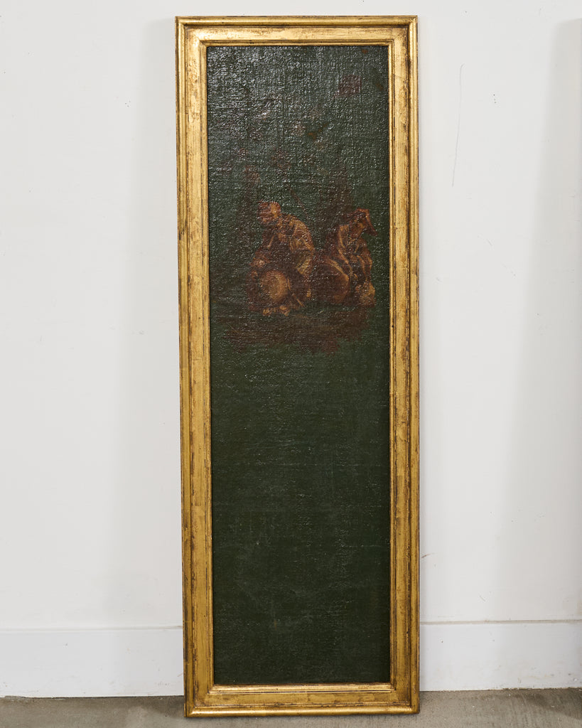 Set Four Chinoiserie Revival Style Framed Painted Panels