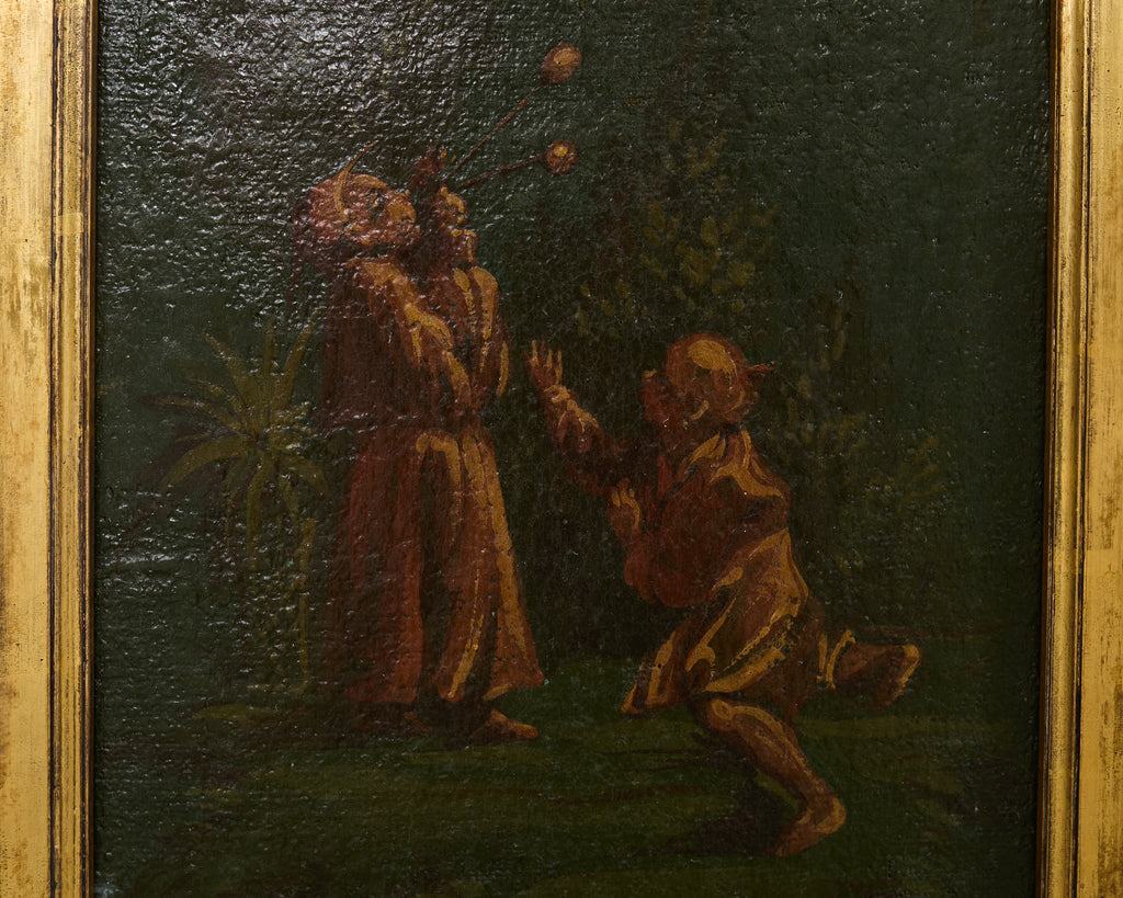 Set Four Chinoiserie Revival Style Framed Painted Panels