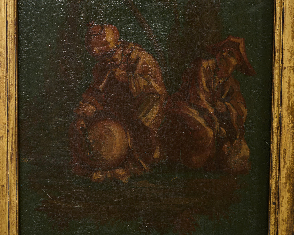 Set Four Chinoiserie Revival Style Framed Painted Panels