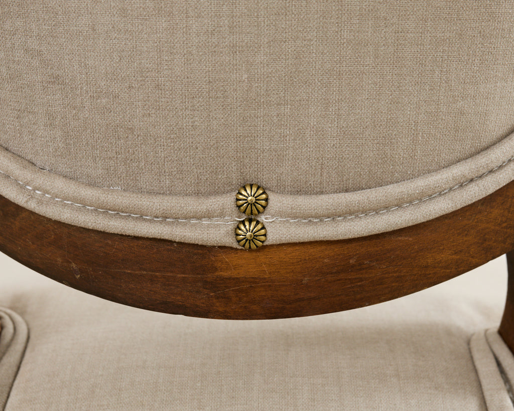 Set of Four French Louis XVI Style Walnut Dining Chairs