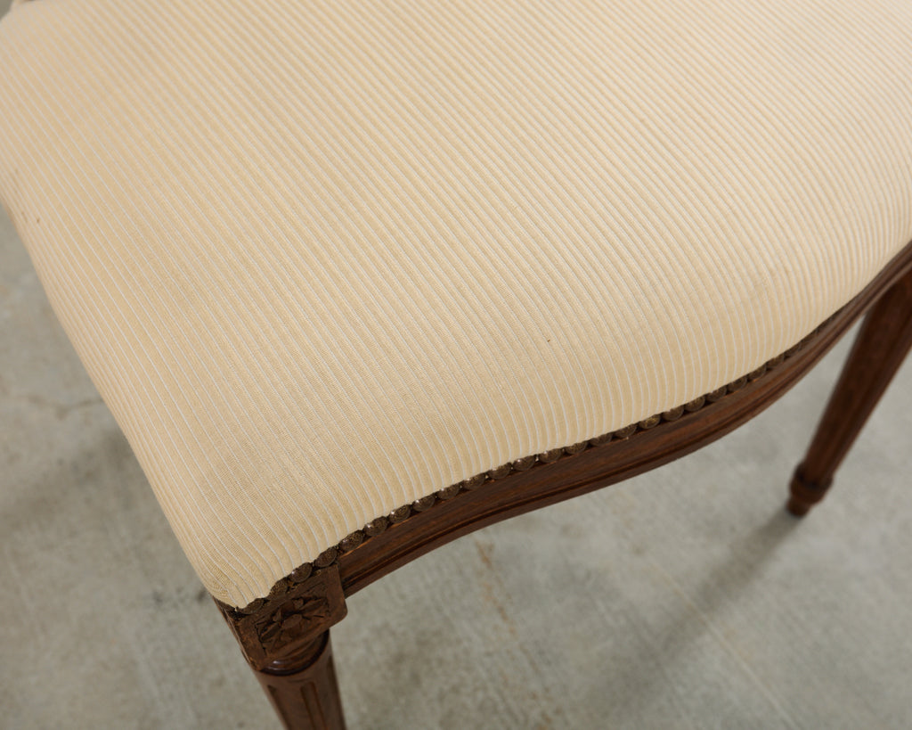 Set of Four French Louis XVI Style Oak Dining Chairs