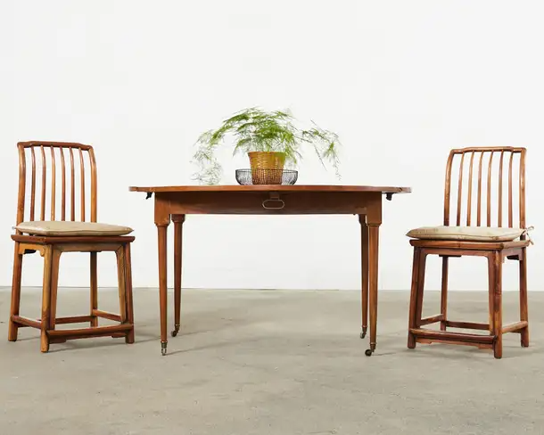 Set of Four Chinese Provincial Spindleback Elm Dining Chairs