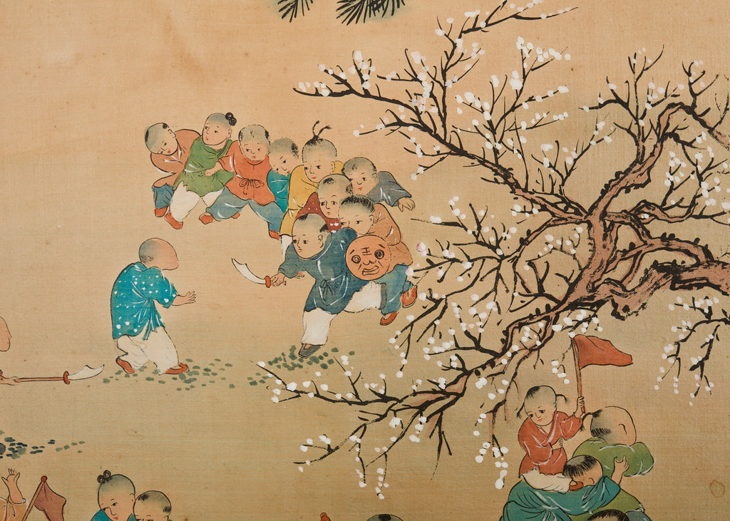 Kano School Four Panel Screen One Hundred Boys