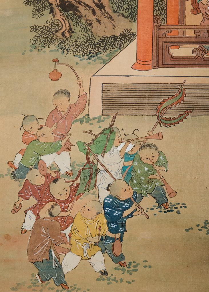 Kano School Four Panel Screen One Hundred Boys