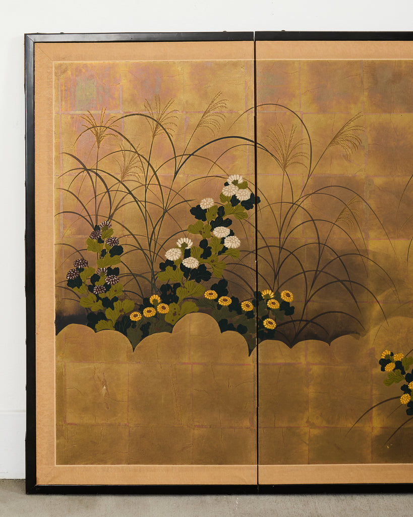 Japanese Showa Four Panel Screen Autumn Foliage