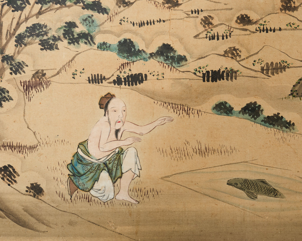 Japanese Edo Four Panel Screen Paragons of Filial Piety